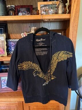 Lucky Brand embroidered eagle Black Hoodie